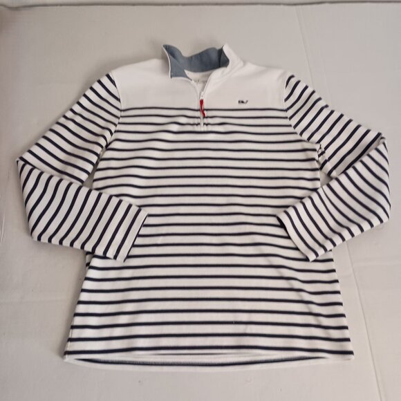 Vineyard Vines 1/4 Zip Stripe Pullover Girls L 16 - Picture 7 of 15